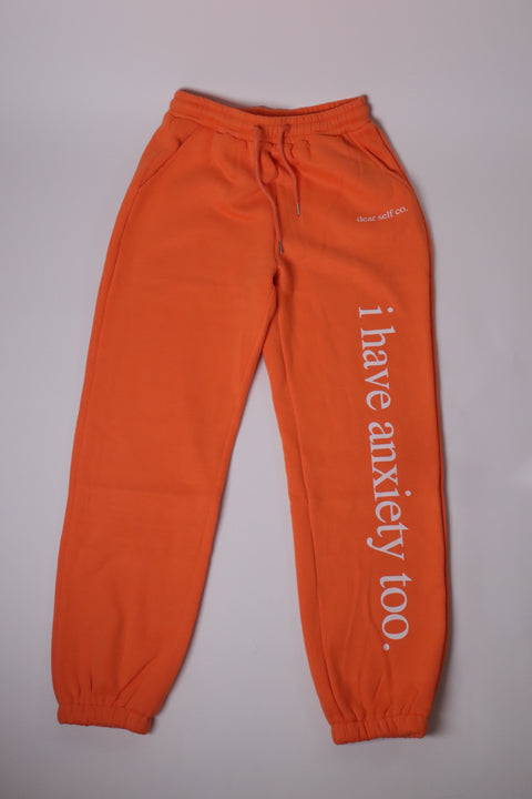 "i have anxiety too." Creamsicle Hoodie Set