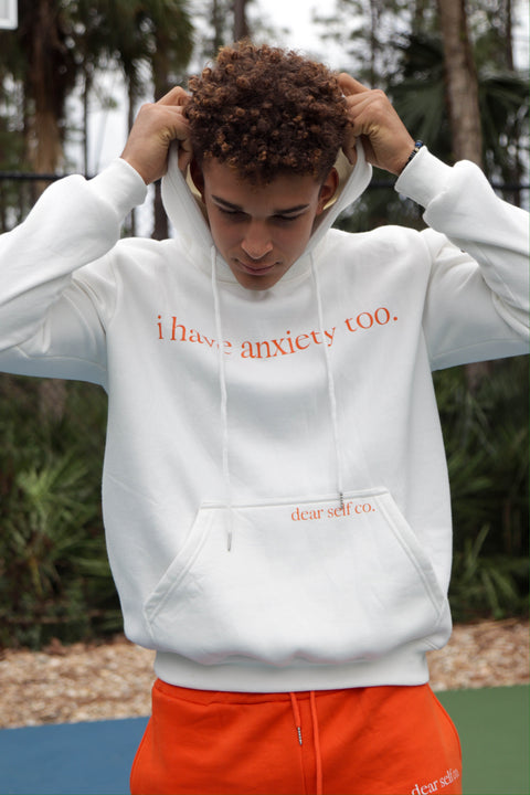 "i have anxiety too." Creamsicle Hoodie Set