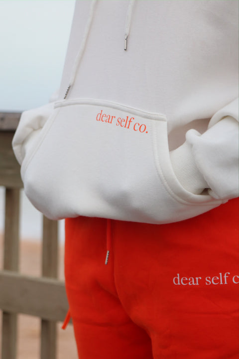 "i have anxiety too." Creamsicle Hoodie Set