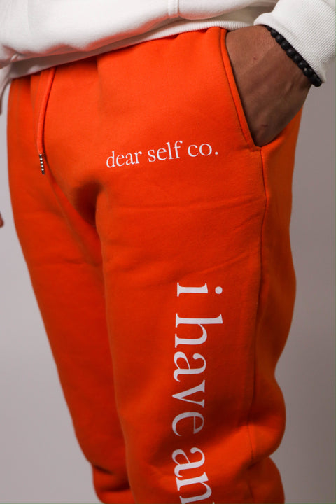 "i have anxiety too." Creamsicle Hoodie Set